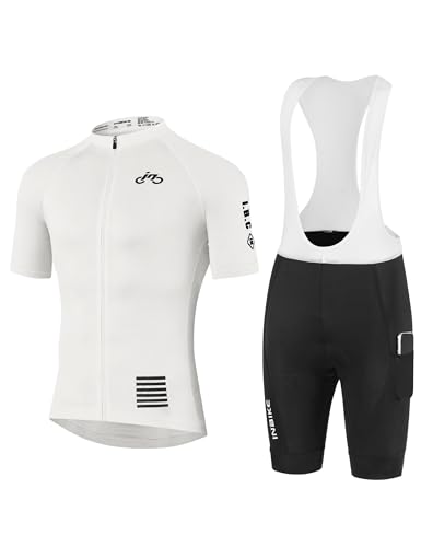 INBIKE Conjunto de camiseta de ciclismo para hombre, reflectante, transpirable, de secado rápido, con pantalones cortos acolchados 3D