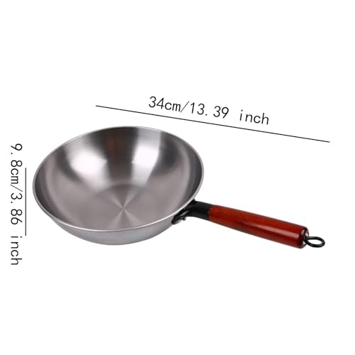 Wok de Hierro con Mango de Madera 34 cm miniatura 3