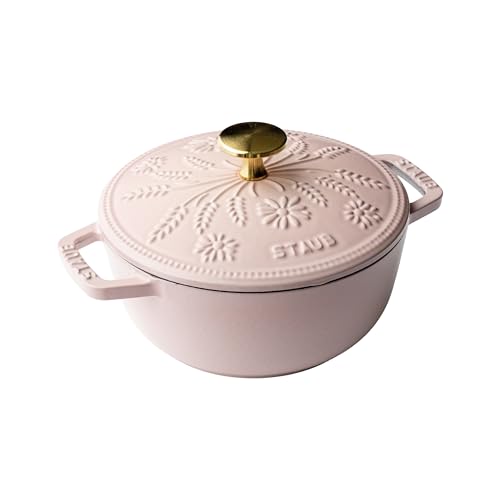 staub ストウブ 「 ワナベ S マーガレット ソルベローズ 16cm 」 両手 鋳物 ホーロー 鍋 炊飯 1合 IH対応 【シリアルナンバー付き日本正規販売品】 Wa-NABE Margaret Sorbet Rose Z1034-486