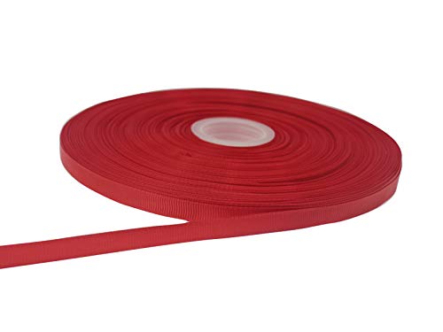 JESEP YONG 3/8in Red Grosgrain Satin Ribbon Bulk 100yd for Crafts