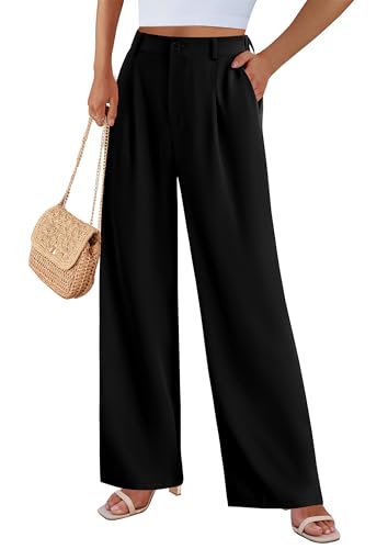 PRETTYGARDEN Wide Leg Pants for Women Trendy 2025 Fall High Waisted Business Casual Outfits Work Pant Trousers3