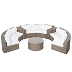 Patioco Lounge Set Severo Rund Dunkelbraun-Weiß