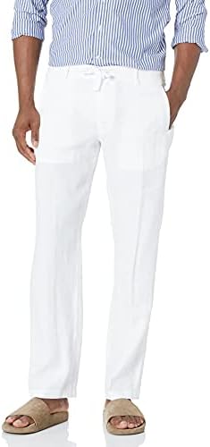Perry Ellis Men's Drawstring Linen Pant Casual