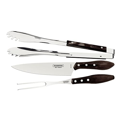 Jogo para Churrasco de Inox Polywood 3 Peças - Tramontina