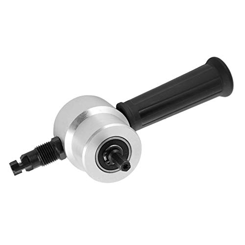 Double Head Sheet Metal Cutter 160A, Dual Head Metal Cutting Tool Power Drill Attachment, 360° Rotating Cutting Head Nibbler Saw Cutter, with Disassembly Wrench.