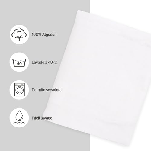 Miniatura 4 de Pack De 2 Sábanas Bajeras 100 Algodón Ajustables Color Blanco 60x120 Cm Para Capazo, Colchón, Moisés O Minicuna Transpirables Y Suaves Fácil Lavado Y Aptas Para Secadora