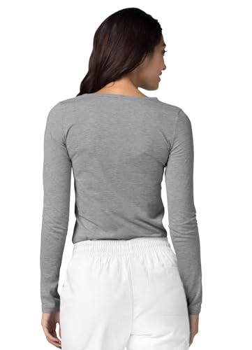Image of Adar Underscrubs for Women - Long Sleeve Underscrub Comfort Tee - 2900 - Dark Marl Gray - 3X