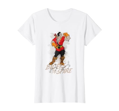 Disney Beauty and the Beast Gaston Biceps to Spare T-Shirt, Women, White, Large