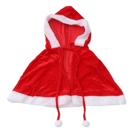 OHPHCALL Chal Navideño Rojo Clásico para Mujer con Cordón Elástico Material de Peluche Elegante Envoltura para Fiesta y Festivo