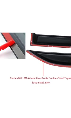 Image of Car Rain Wind Door Visor Non Breakable Deflector(Set of 4, Black) (Maruti Suzuki Zen Estilo)