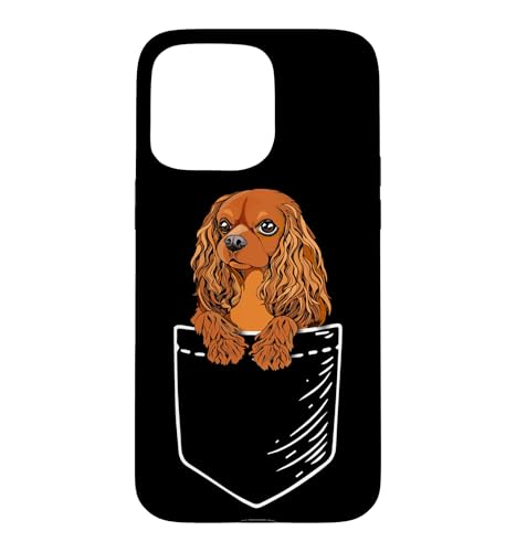 Funny Mens Womens Kids Pocket Ruby Cavalier Dog Lover �X�}�z�P�[�X iPhone 15 Pro Max �p