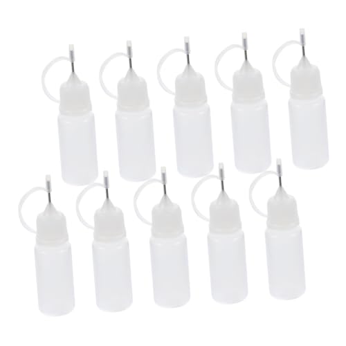 DEARMAMY 30 Piezas Botella de pegamento de punta de aguja exprimir botellas pequeñas botellas de pegamento apretar la botella de pegamento botella de pegamento de punta de precisión blanco