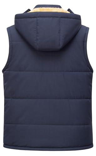 Pursky Men's Winter Puffer Vest Warm Fleece Lined Quilted Puffy Sleeveless Jacket Casual Outdoor Vests2