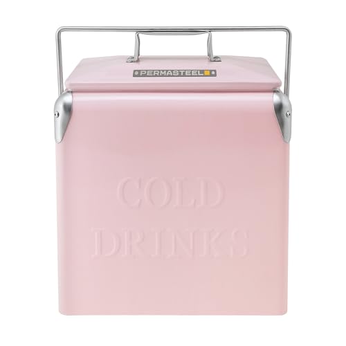 Permasteel 14-Qt Small Retro Vintage Ice Chest - Hard Metal Porta...
