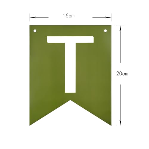Image of Letjolt Brown Green Happy Birthday Banner Greenery Theme 13pcs