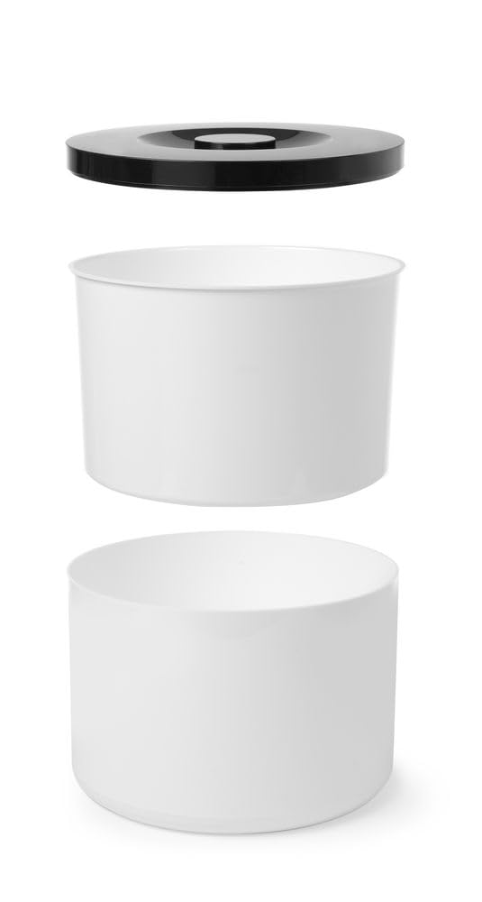 HENDI Seau à Glace, bac à glaçons, BarUp, Double paroi, 10L, ø292x(h) 220mm, polystyrène, Blanc et Noir