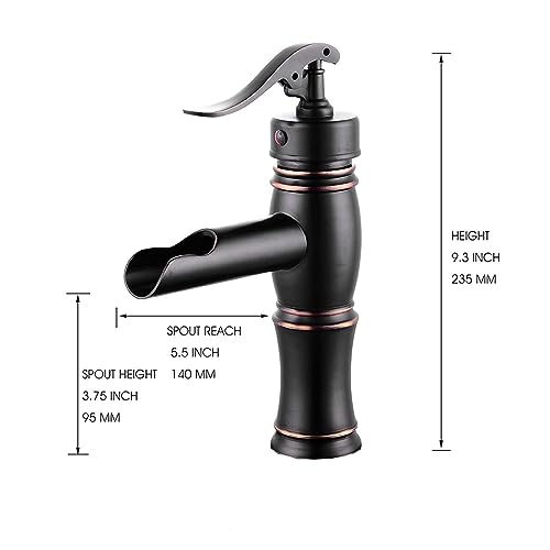 Robinet de lavabo à cascade anti-éclaboussure en laiton brossé - 5