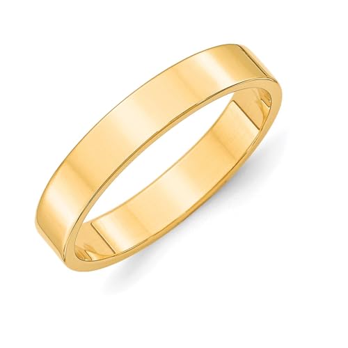 DEWBERRY 10k Yellow Gold 4mm Lightweight Flat Men's Wedding Band Size 5-8