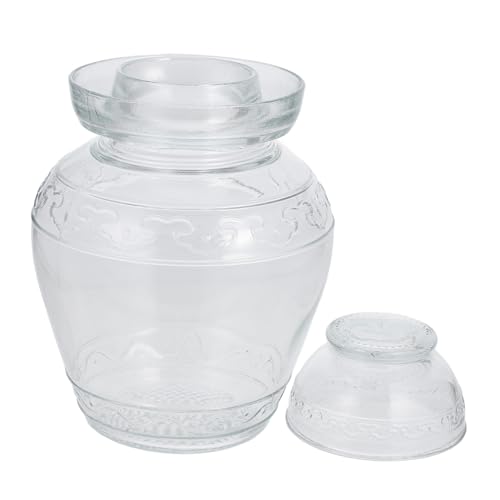 MUELODSIC Bocal de Fermentation Verre Transparent avec Couvercle Étanche pour Cuisine et Conservation de Légumes Pot de Stockage Alimentaire et Pratique pour Kimchi et Choucroute