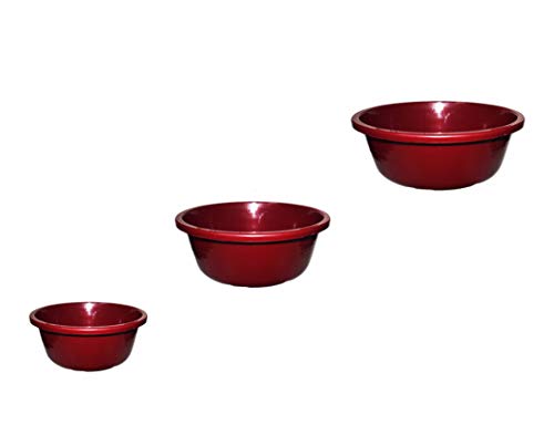 Image of Multipurpose Round Plastic Mixing Bowl Set of 3 Multicolor Virgin Plastic Material Freezer Dishwasher and Fridge Safe for Home and Kitchen