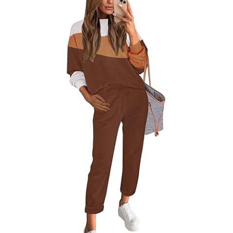 ETCYY NEW Women's Sweater Sets 2 Piece Outfits Lounge Sets with Knit Sweater Tops and Sweatpants Cover