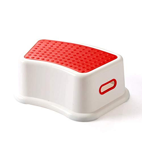 Marchepieds escamotables Tabourets Échelle Épaissir Enfant Escabeau Unique Plastique Non Glissante Tabouret for La Cuisine, Salle De Bains, Toilette, Jardin d'enfants (Color : Red) Cover