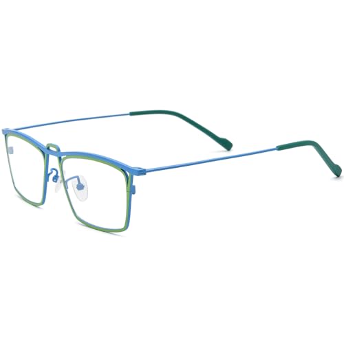 Image of FONEX Pure Titanium Glasses Frame Men Square Magnet Clip On Eyeglasses with Polarized Lens
