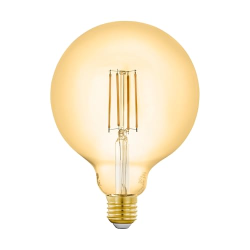 Eglo Connect.z Smart Home E27 LED Filament Light Bulb, G125, ZigBee, app and Voice Control, dimmable, Warm White, 650 Lumen