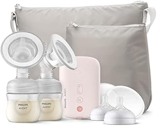 Philips Avent Double Electric Breast Pump with Natural Motion technology, SCF393/62, Light Pink