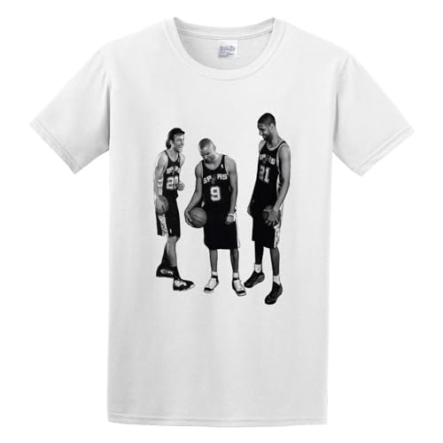 Llbang San Antonio Duncan Parker Ginobili Big Three Basketball T-Shirt White L