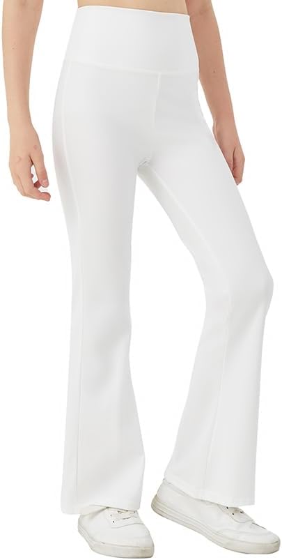 Danzcue Girls High Waisted Leggings Kids Yoga Pants Athletic Activewear Youth Bell Bottoms Casual Pants