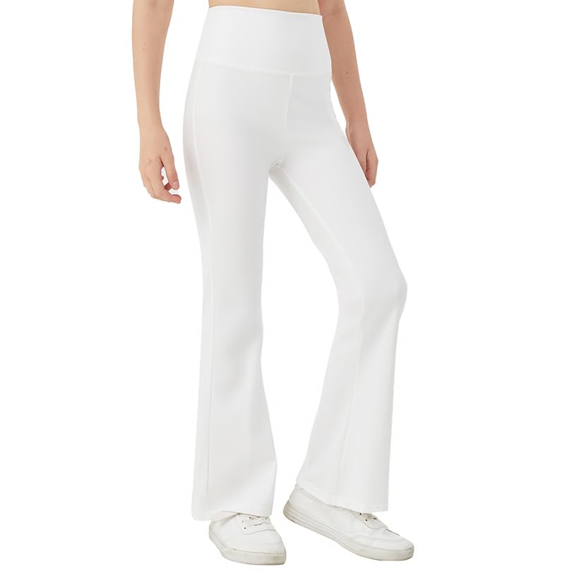 Danzcue Girls High Waisted Leggings Kids Yoga Pants Athletic Activewear Youth Bell Bottoms Casual Pants