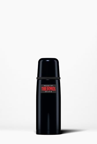 Thermos - Light and Compact Flask Midnight Blue (350 ml) - Premium Leak Proof Insulated Tea & Coffee Flask for Hot & Cold Drinks, Built-in Cup, Push Button Stopper, BPA-Free, Durable Steel