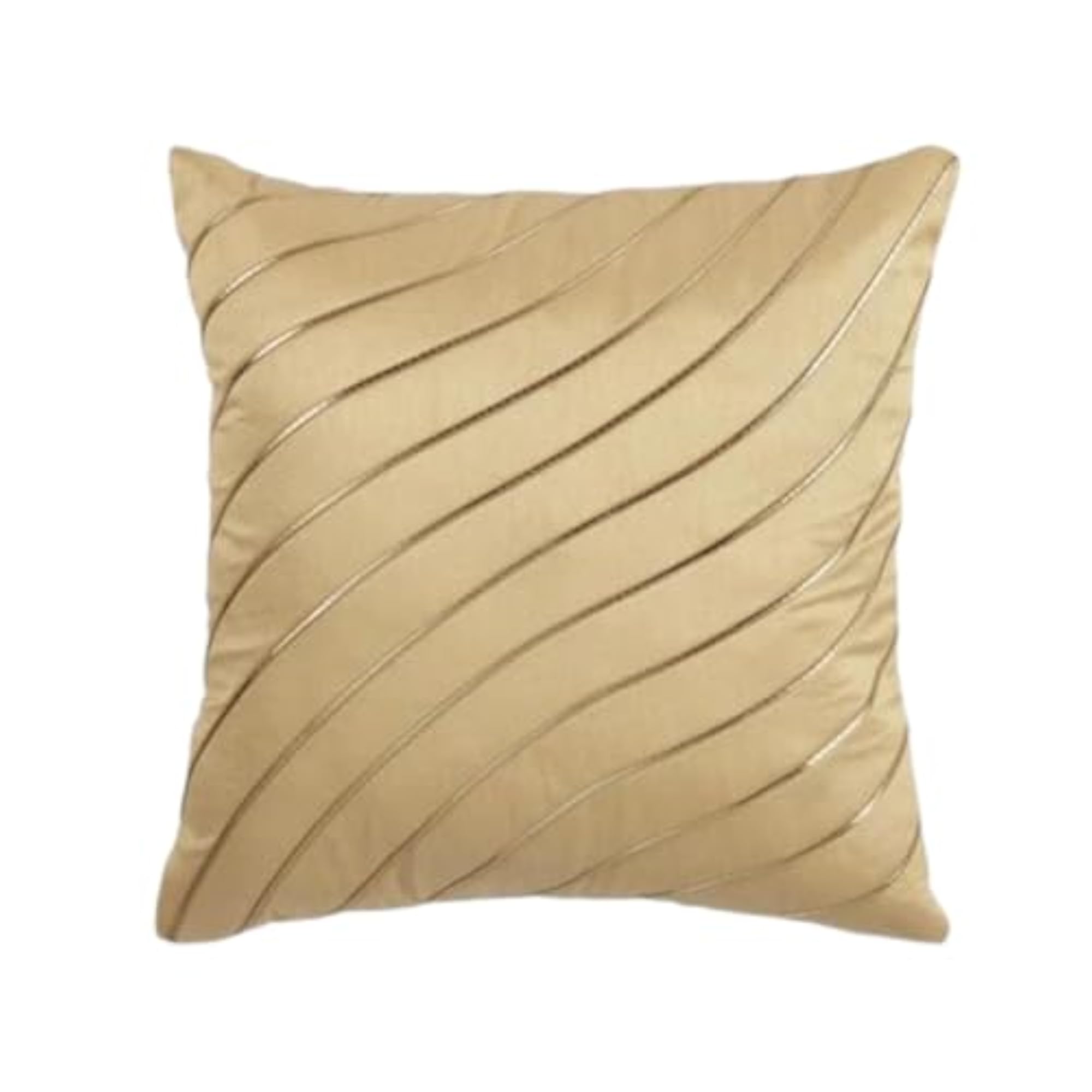 Decorative Cushion Cover, Golden Diagonal Stripes, Pack of 5