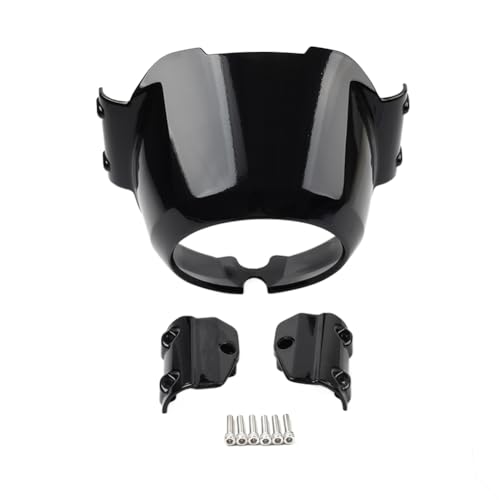Lunette phare et carenage superieur en aluminium noir brillant premium