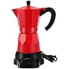 Lemosae Coffee Pot 6 Cup Electric Espresso Coffee Maker Italian Moka Maker 300ml Portable Aluminum Espresso Machine Cafetera Moka Pot with Detachable Base, Gift for Home Travel(Red)