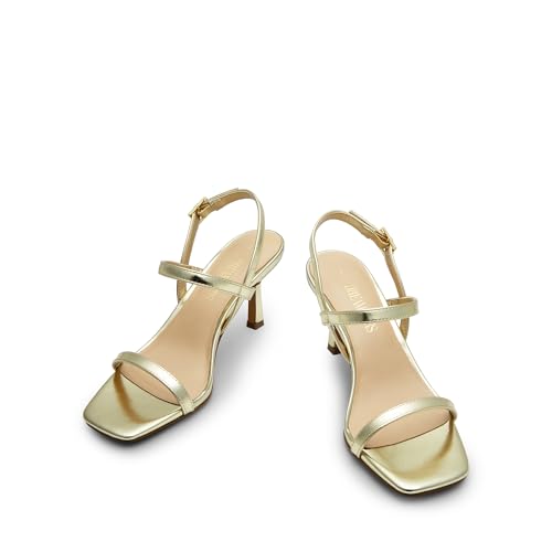 Image of DREAM PAIRS Womens Slingback Heels Square Open Toe Strappy Sandals Ankle Strap High Heeled Dressy Shoes