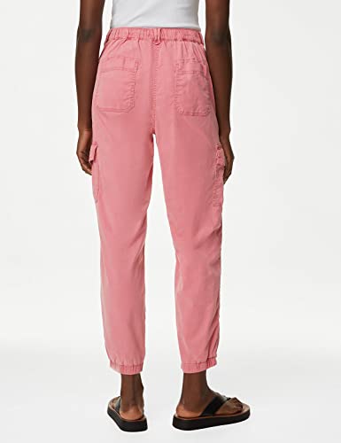 Image of Marks & Spencer Womens Solid High Rise Straight Fit Cargo Trouser