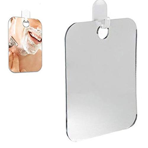 YueLove Fogless Shower Mirror,Anti Fog Shaving Mirror with Anti-Fog Spray Portable Wall Hanging Shower