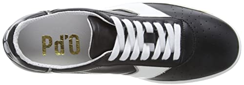 Image of PANTOFOLA D'ORO 1886 Men's Modena Oxford Flat, Nero /Silver /Bianco, 5.5 UK