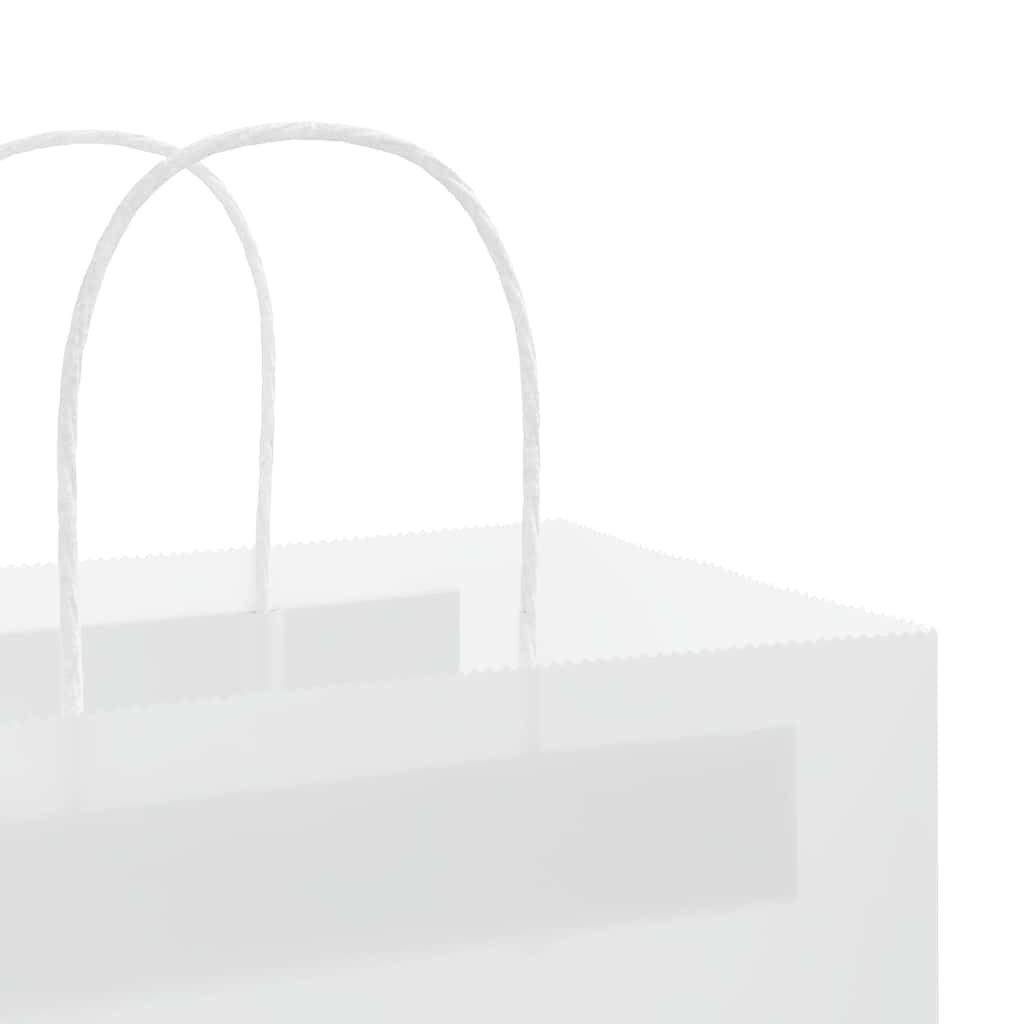 vidaXL Papiertragetaschen 50 Stk., Papiertüten mit Henkeln, Papiertüten, Geschenktüten für Einkaufen Hochzeiten Verpackungen Partys Geburtstag Weihnachten, Weiß 32x12x42cm