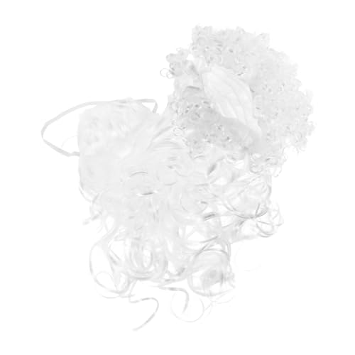 FOMIYES High Realism Santa Wig and Beard Set Christmas Santa Claus Wig Fake Beard Comfortable Party Accessory Holiday Cosplay White