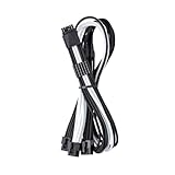 Gaine de câble incluse CableMod E-Series ModMesh 12VHPWR StealthSense Câble PCI-e pour EVGA G/G+/P/P+/T (noir + blanc, 16 broches vers triple 8 broches, 60 cm)