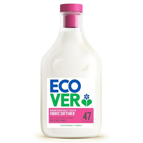 Ecover Fabric Softener, Fabric Conditioner to Soften Your Clothes, Fresh Apple Blossom & Almond Scent 1 x 47 Washes, 1 x 1.43L