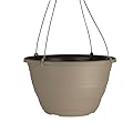 The HC Companies 11 Inch Wrapt Hanging Planter - Lightweight Outdoor Plastic Hanging Basket for Plants, Herbs, Flowers, Pepperstone