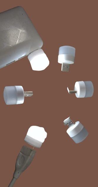 Image of Plug in LED Night Light Mini USB LED Light Flexible USB LED Ambient Light Mini USB LED Light, LED Portable car Bulb| Indoor| Outdoor| Reading| Sleep| White, Pack of Pcs.ITE (10)
