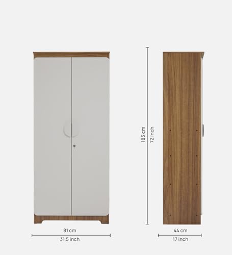 Image of COUCH CULTURE Astona 2 Door Engineered Wood Wardrobe (Design 2)