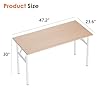 SDHYL Table pliante pour ordinateur, bureau, table de bureau à domicile, bureau pliable pour bureau à domicile, petits espaces, érable / blanc, 120 x 60 cm