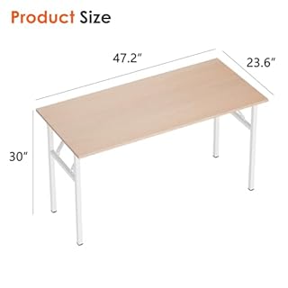 SDHYL Table pliante pour ordinateur, bureau, table de bureau à domicile, bureau pliable pour bureau à domicile, petits espaces, érable / blanc, 120 x 60 cm