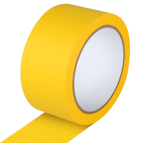Image of Yellow Painters Tape - Yellow Masking Tape 2 Inch Wide - Multi-Surface, Smart Adhesion, Indoor & Outdoor - Paint Tape for DIY, Labeling, Art, Car, General Purpose - 90FT Total